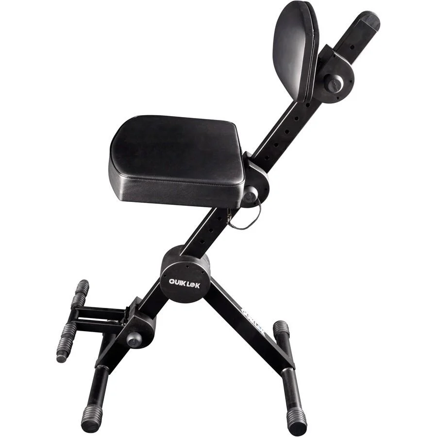 Quik Lok DX749 Sgabello con Schienale e Poggiapiedi per musicisti, Nero - Image 2