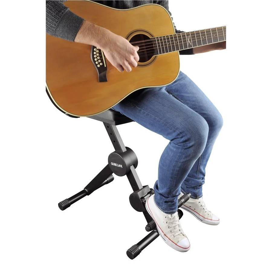 Quik Lok DX749 Sgabello con Schienale e Poggiapiedi per musicisti, Nero - Image 3
