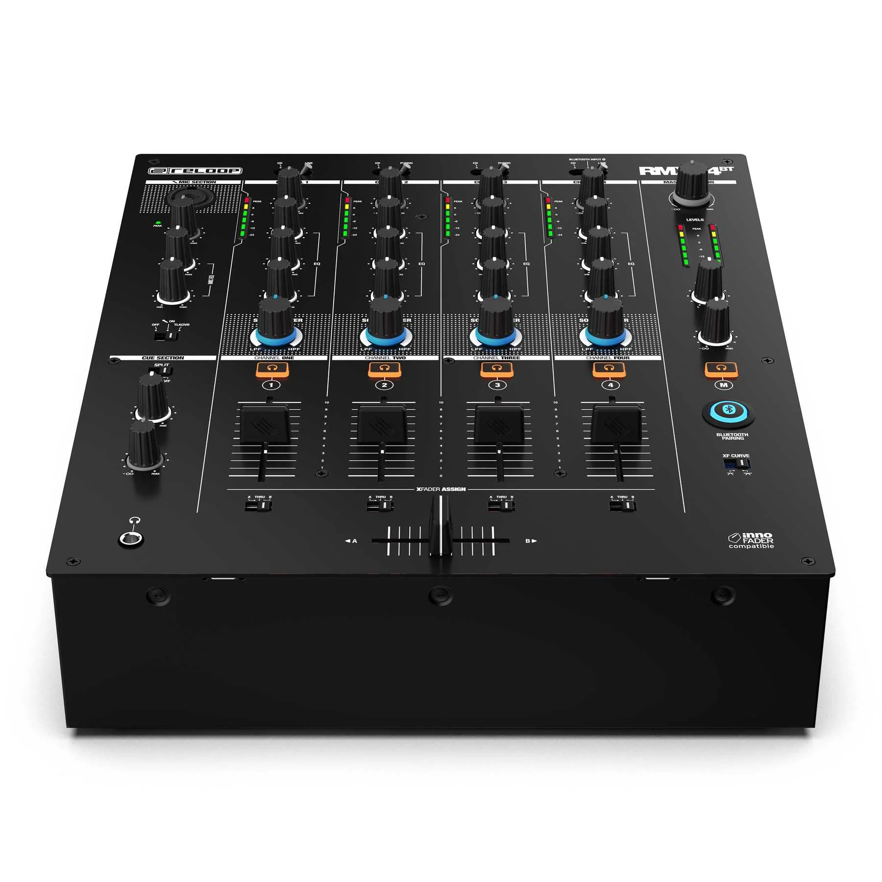 Reloop RMX44BT Mixer per Dj a 4 Canali con Bluetooth funzione cue, Nero - Image 4