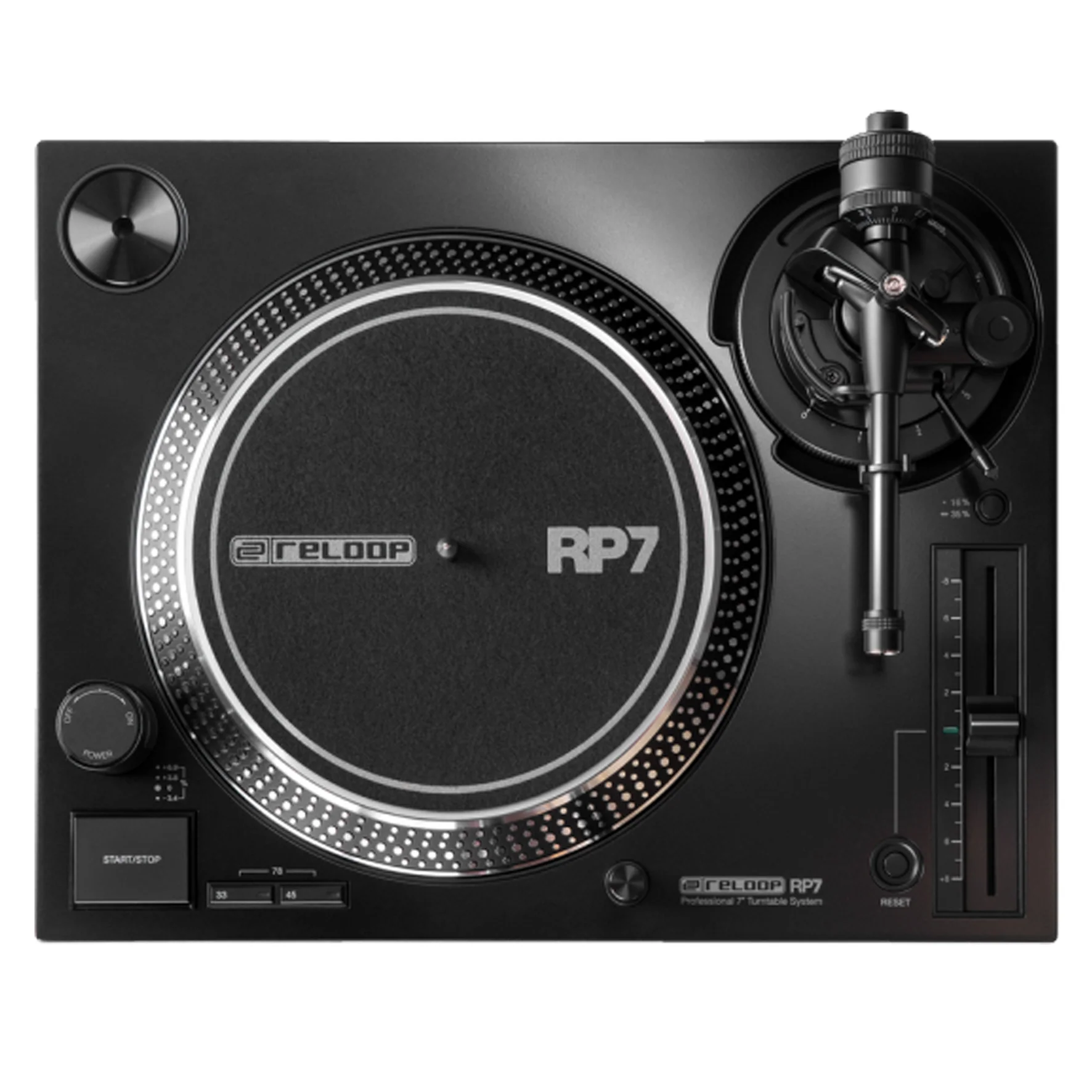 Reloop RP7 Giradischi Pro Dj trazione diretta omaggio a dischi da 45 giri, Nero
