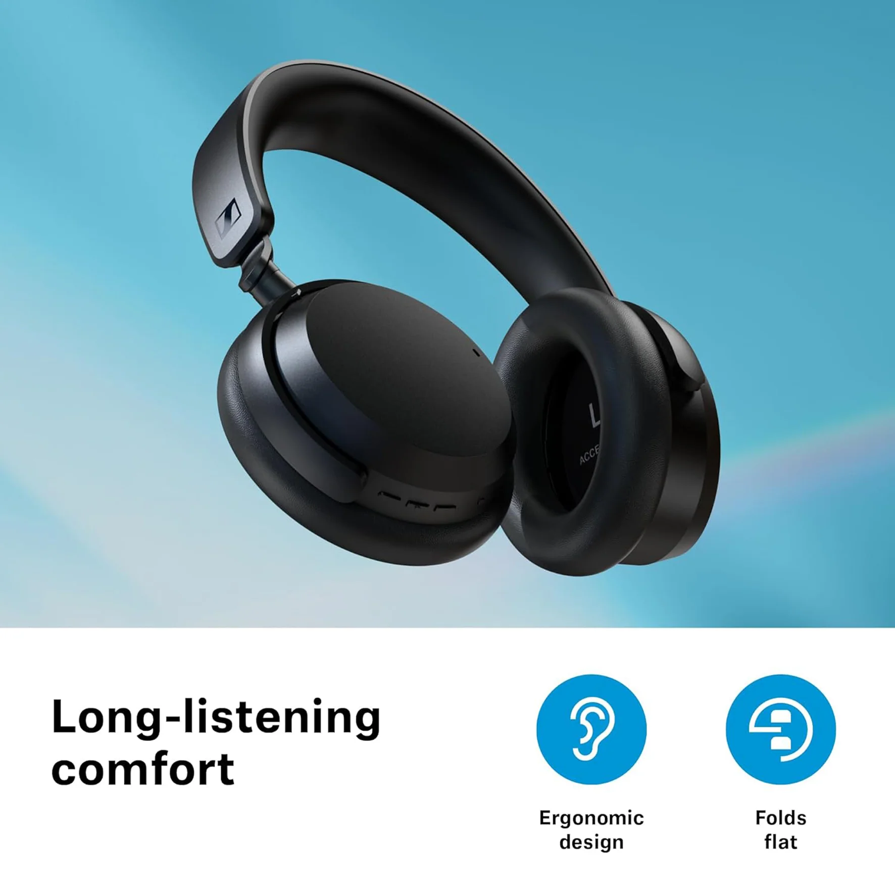 Sennheiser ACCENTUM Cuffia Wireless BT Professionale con microfono, Nera - Image 3