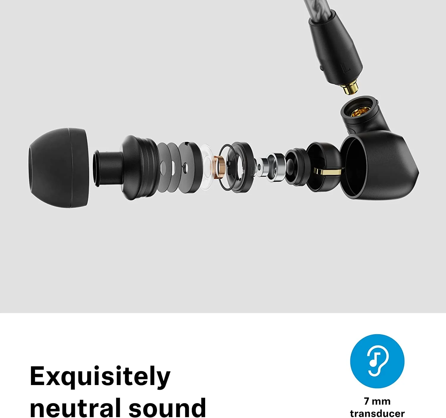 Sennheiser IE 200 Auricolari con filo e senza microfono, cavo trasparente, Nero - Image 3