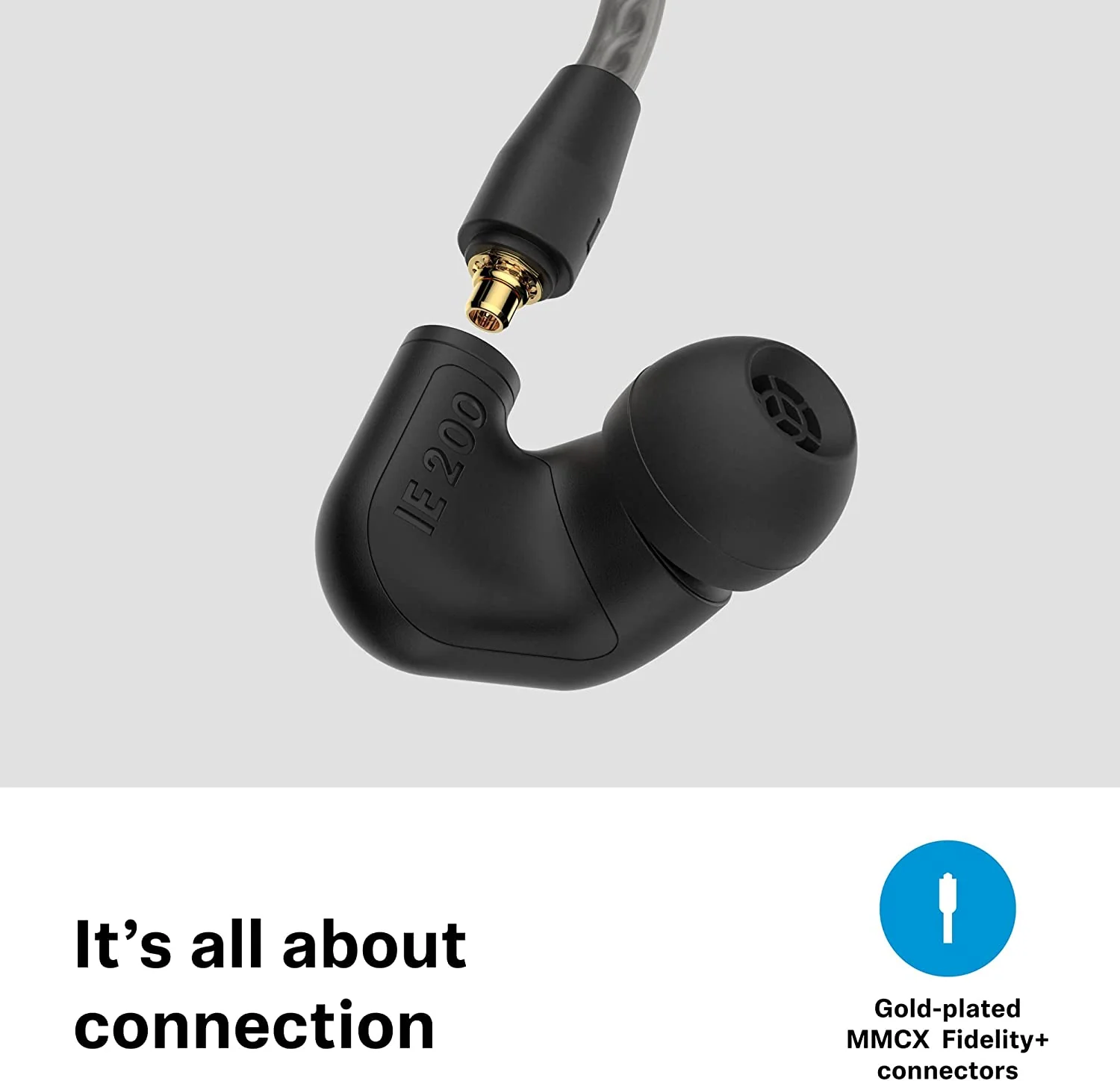 Sennheiser IE 200 Auricolari con filo e senza microfono, cavo trasparente, Nero - Image 4