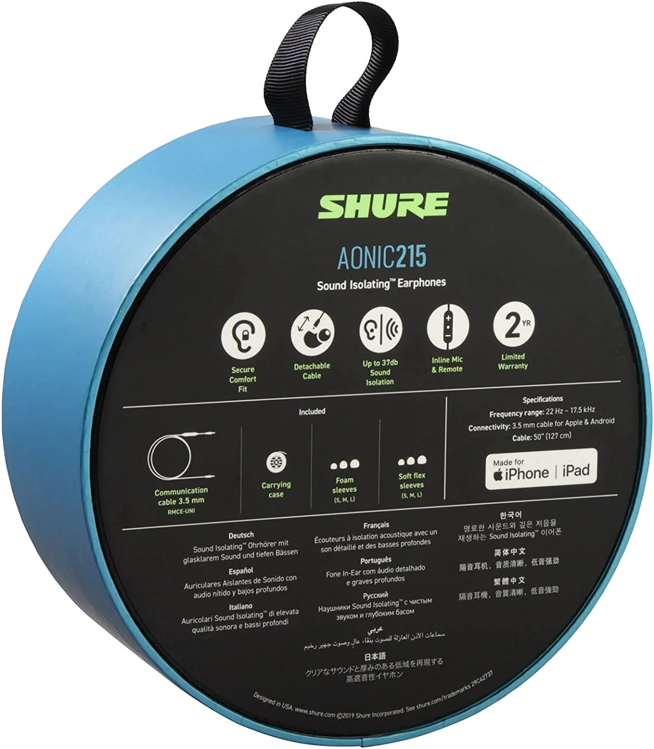 Shure AONIC 215 Auricolari con microfono ad isolamento del rumore, Trasparente - Image 5