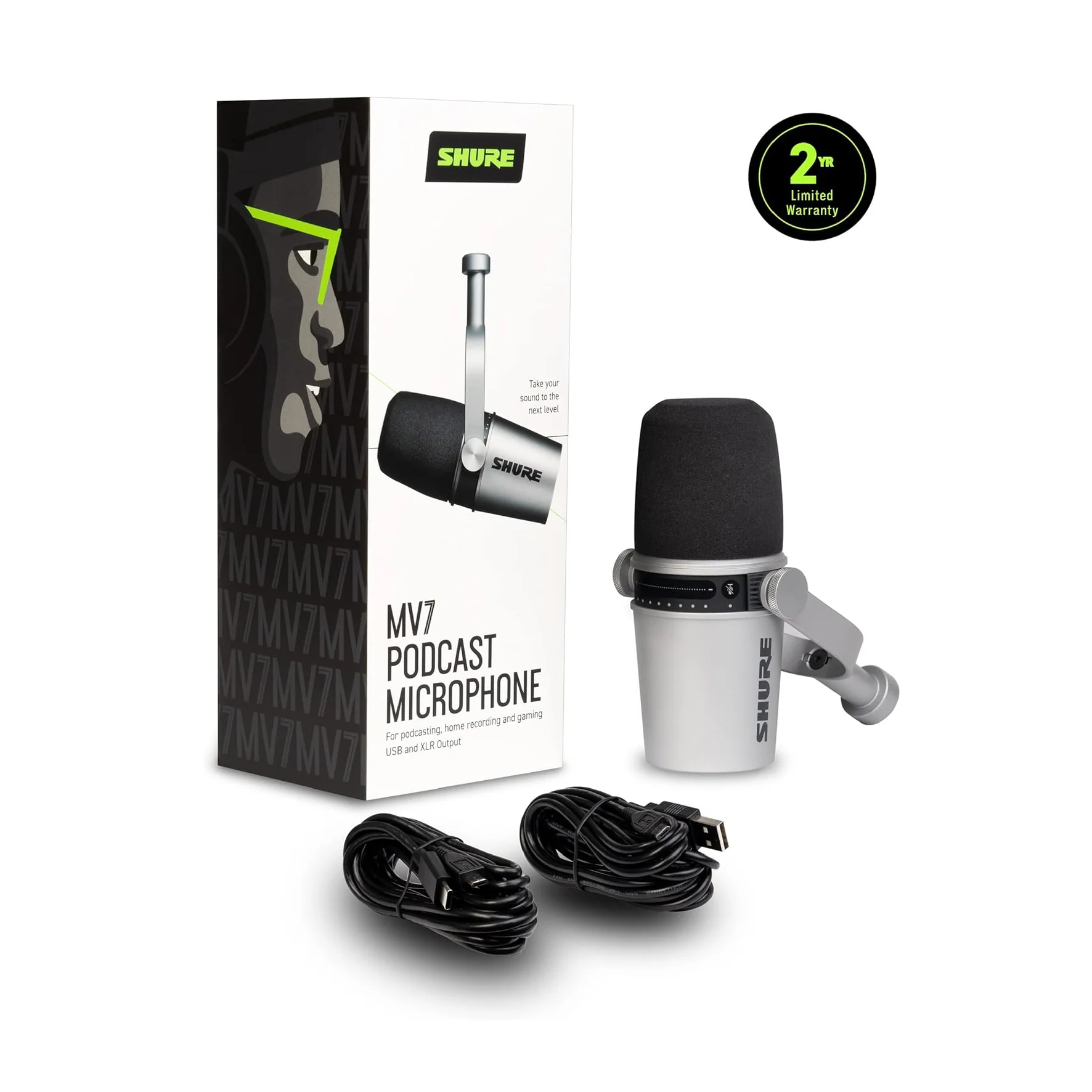 Shure MV7-S Podcast Microfono Professionale Dinamico uscita USB o Cannon XLR M - Image 2