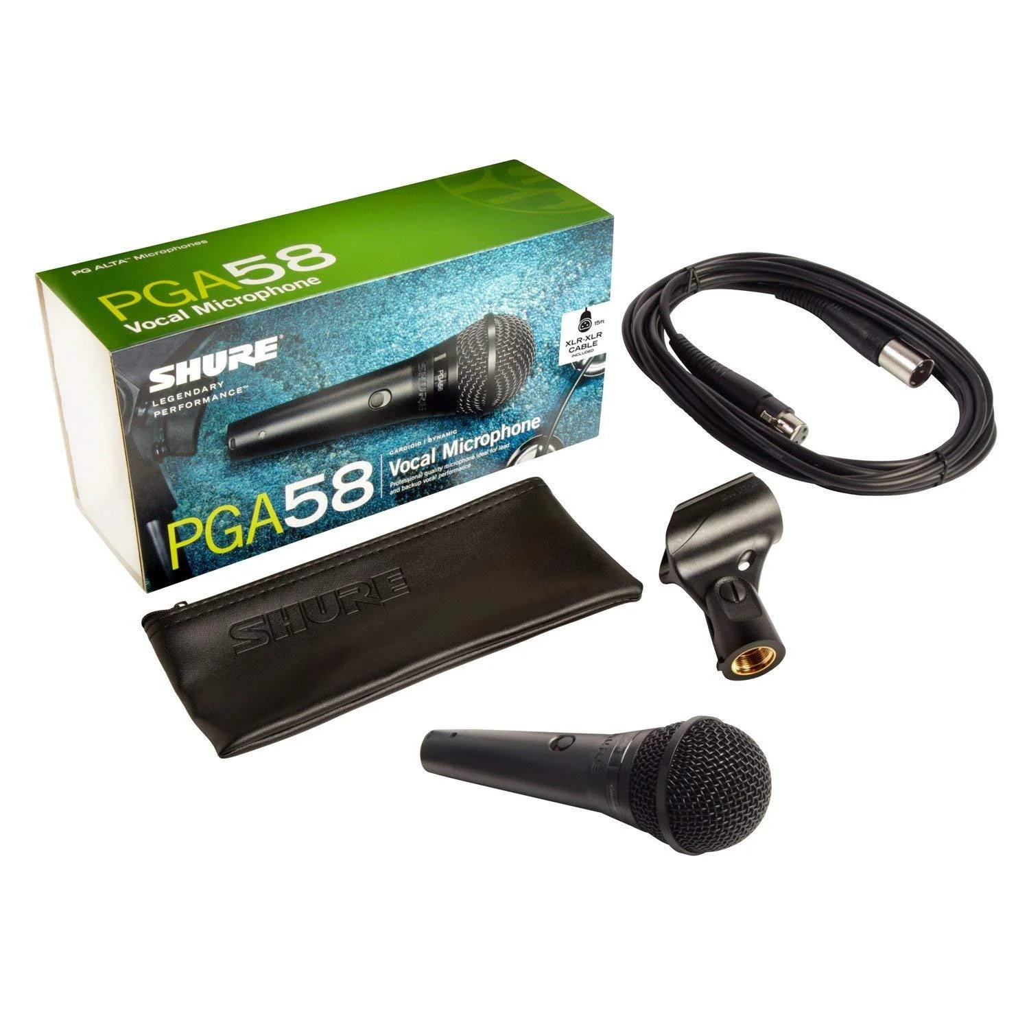 Shure PGA58 XLR-E Microfono Dinamico Voce + Cavo XLR + Astuccio + Reggimicrofono - Image 5