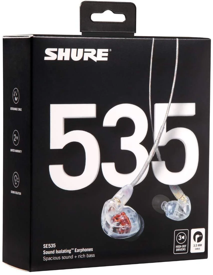 Shure SE535-CL-EFS Auricolari Dinamici ad Isolamento Acustico Trasparente - Image 3