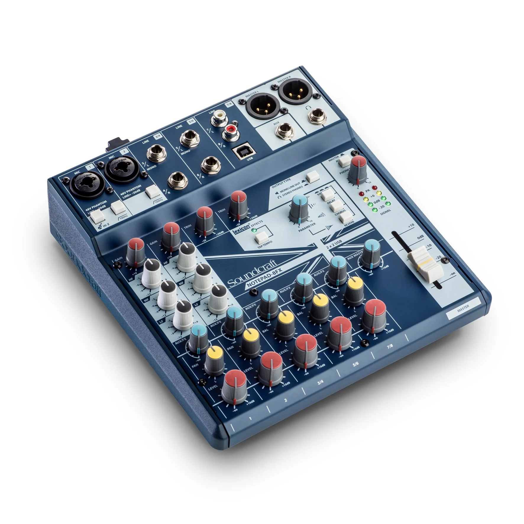 Soundcraft NOTEPAD-8FX Mixer USB 8C 2Mic In alimentazione Phantom, EFX Digitali - Image 2