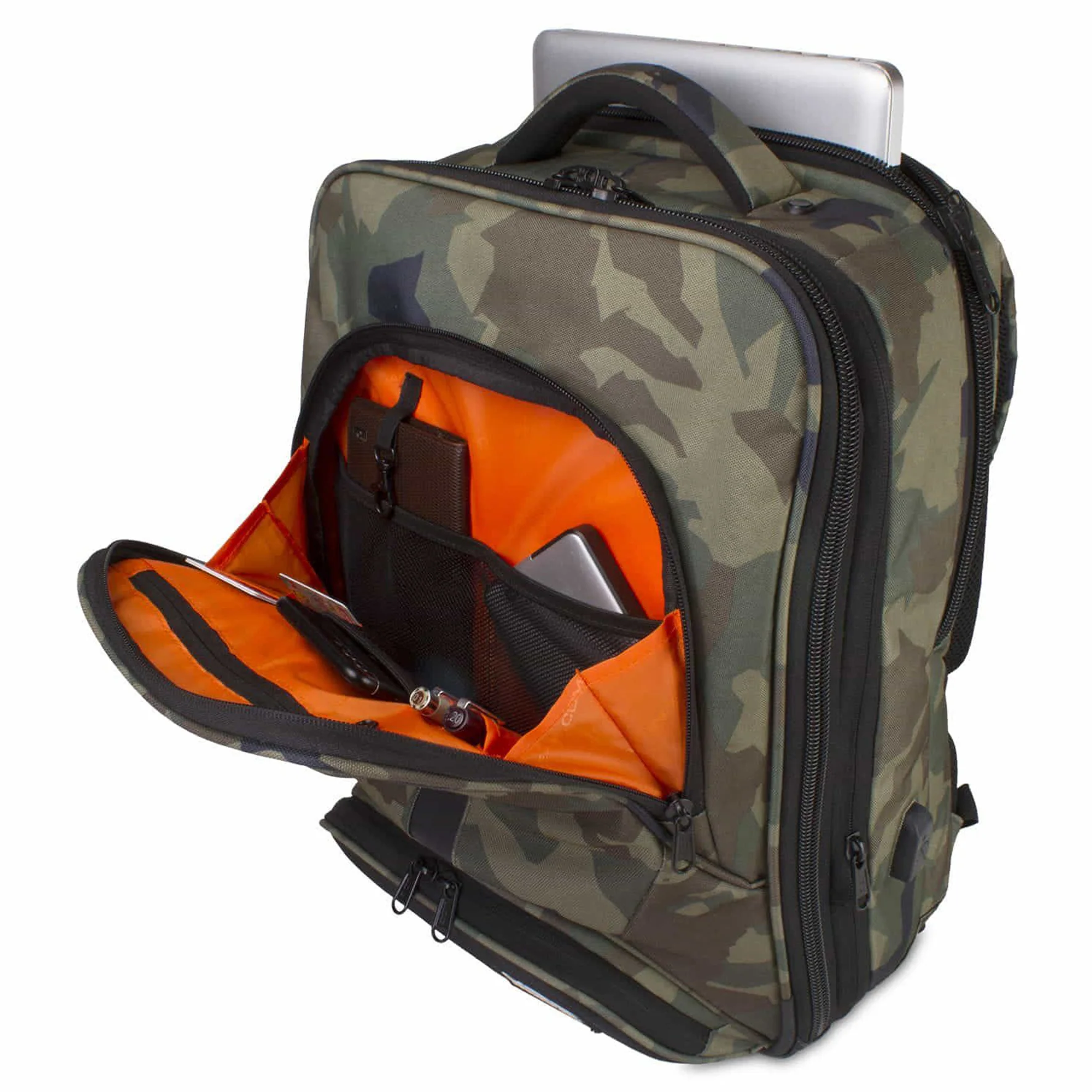 UDG U9108BC-OR Ultimate Backpack Slim Black Camo Orange Inside Zaino x contr. Dj - Image 2