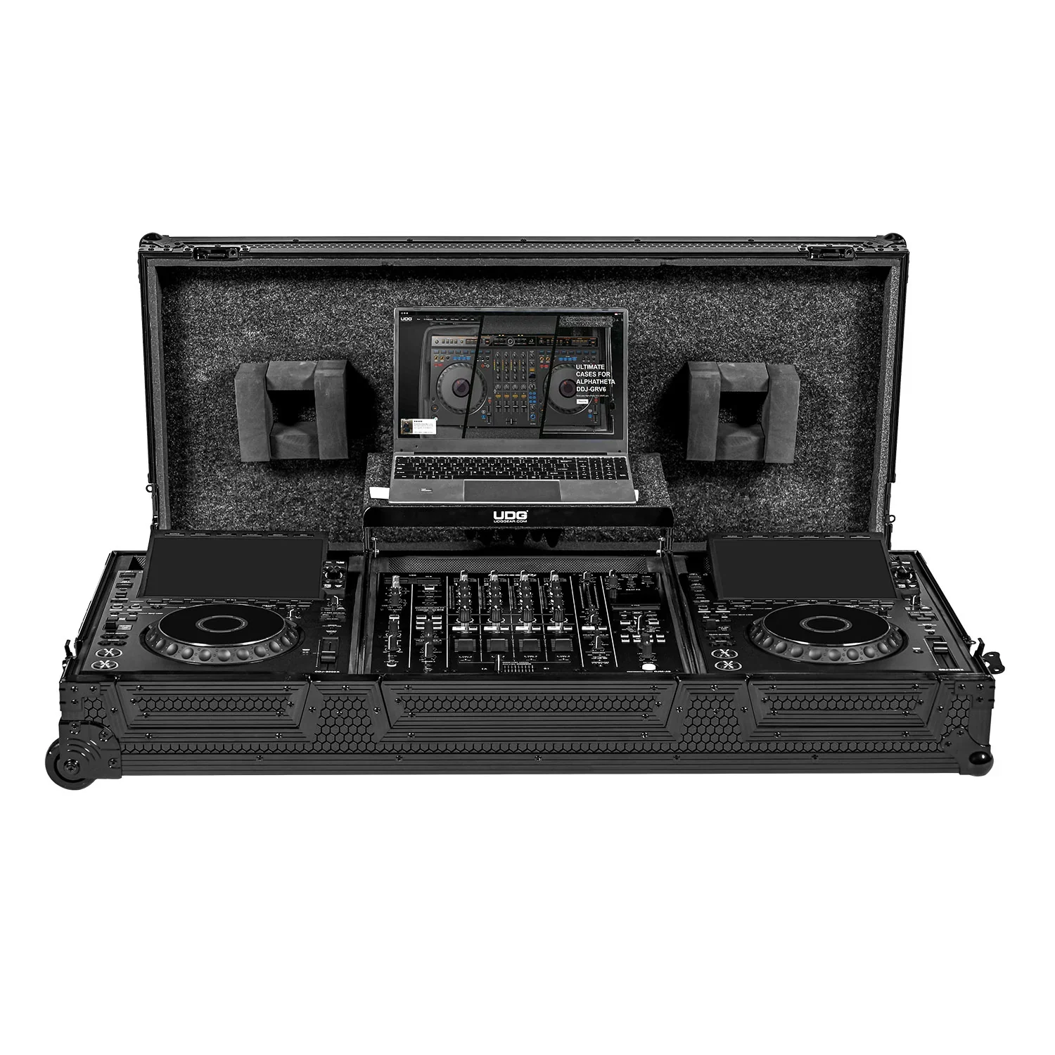 UDG U91111BL Ultimate Flight Case Set x 2 CDJ-3000X/DJM-A9 Black Plus e ruote - Image 3