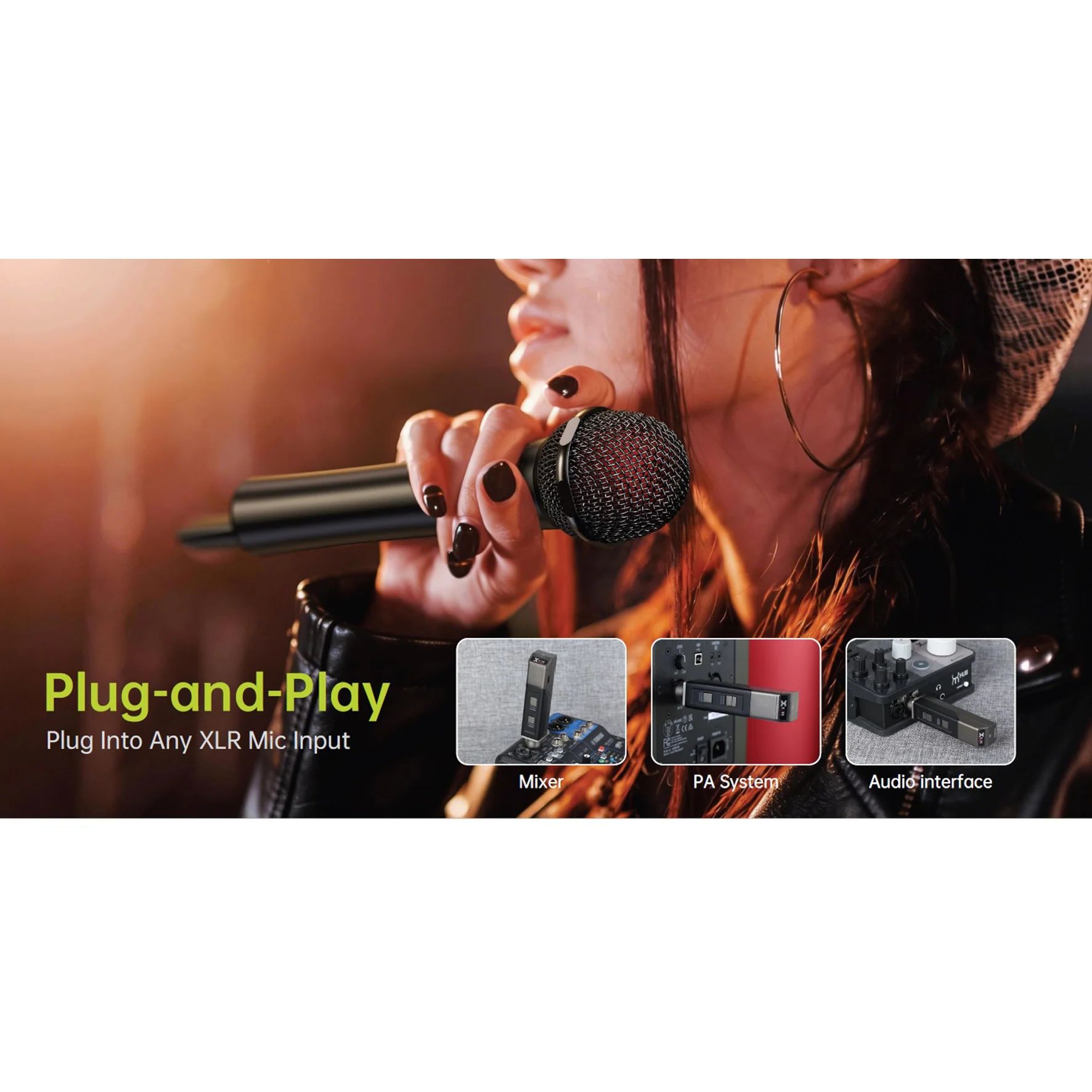 Xvive M5 Sistema Microfono Wireless Pro Palmare con Capsule Intercambiabili Nero - Image 9