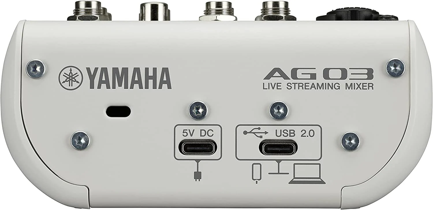 Yamaha AG03 MK2 W Mixer Live Streaming 3 Canali con Interfaccia Audio USB Bianco - Image 3