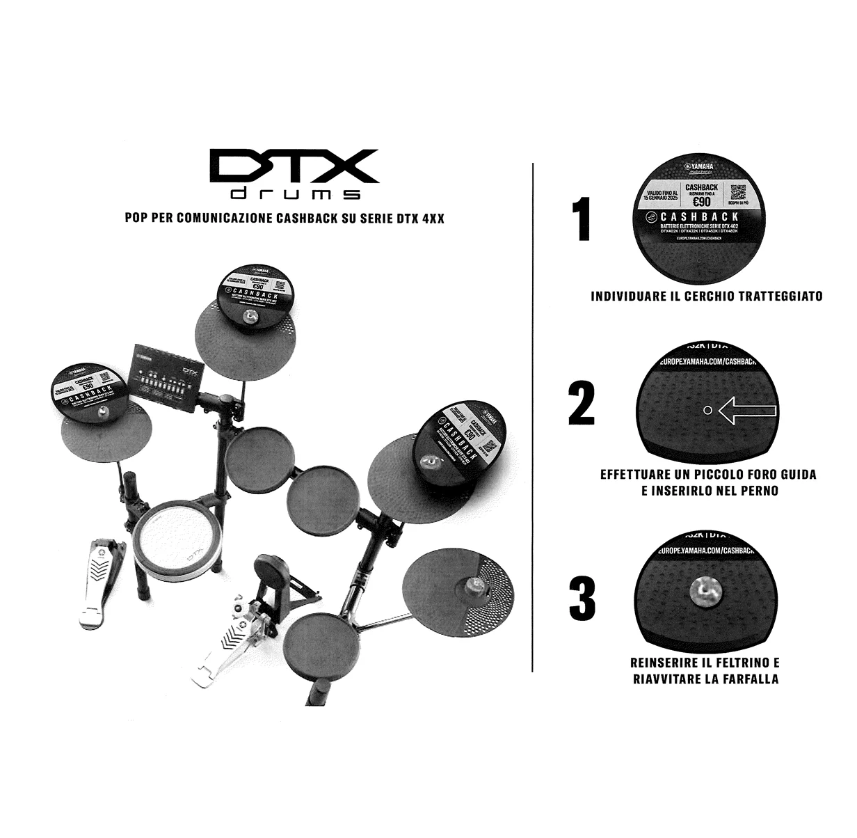 Yamaha DTX432K E-Drum Set Batteria elettronica 5pad 3 pad piatto e modulo sonoro - Image 9