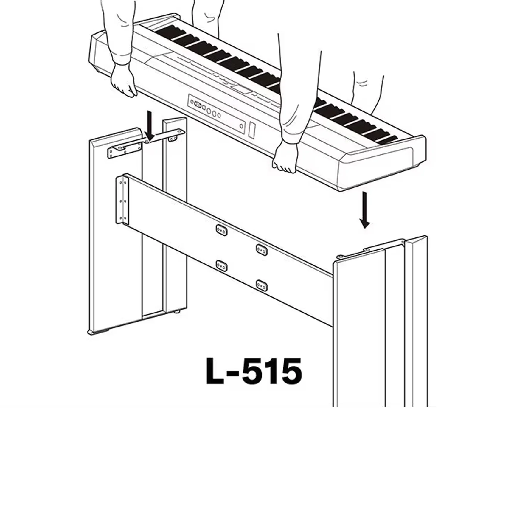 Yamaha L-515B Supporto Stand legno, fisso x Pianoforte Digitale P515/P525, Nero - Image 4