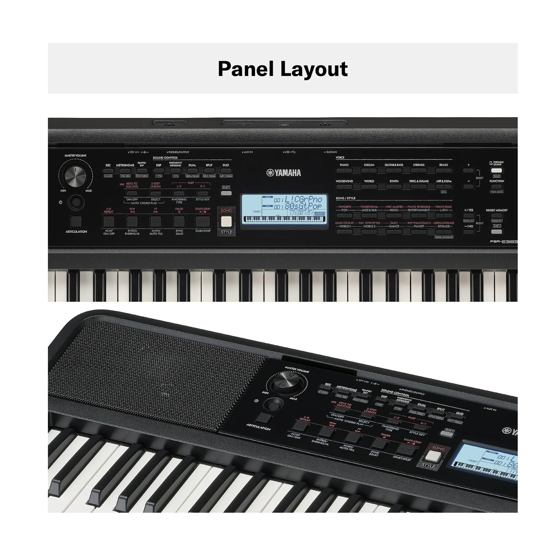 Yamaha PSR-E383 Tastiera digi portatile x principiante 61 T funzioni didattiche - Image 2